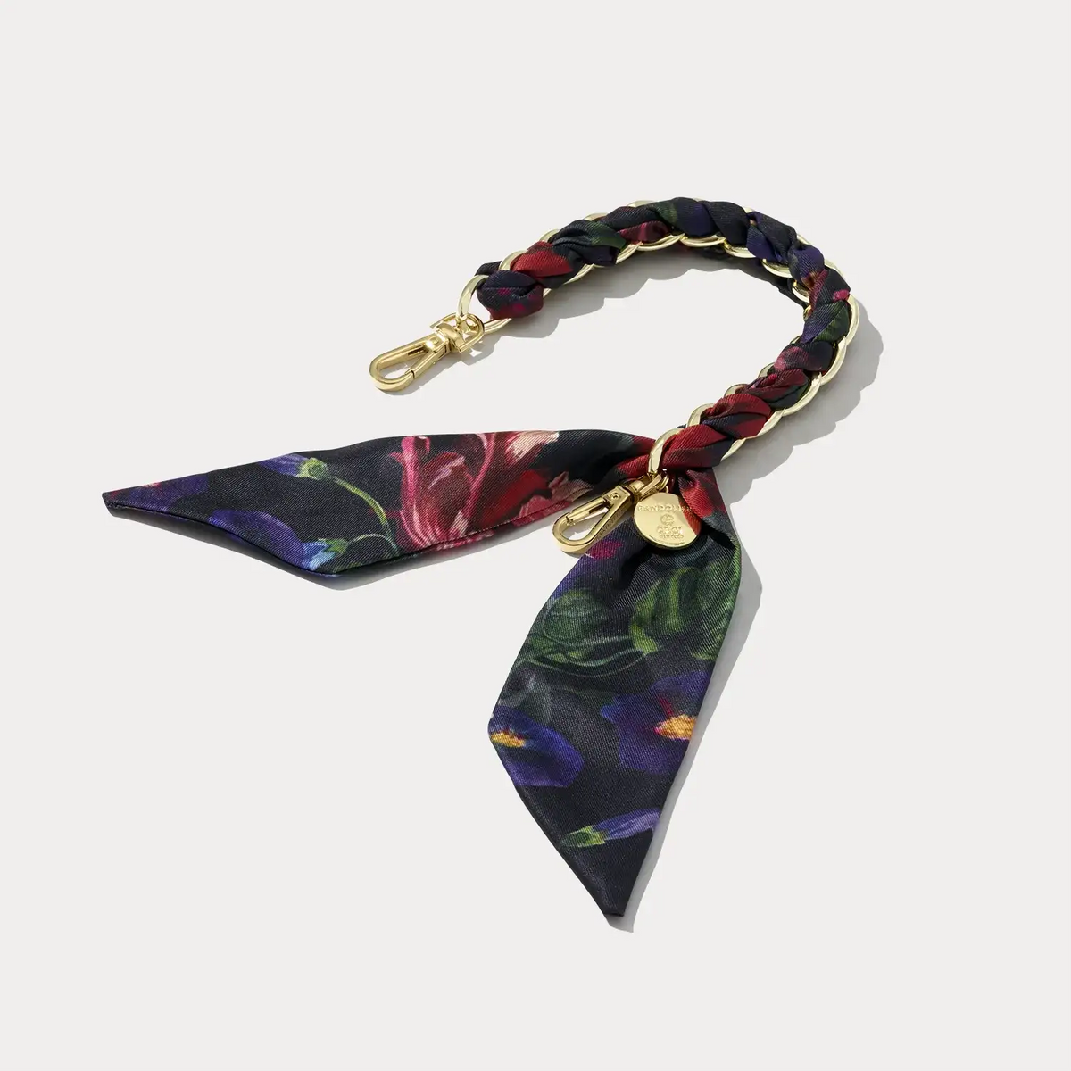 Scarf Twilly Wristlet - Ceci Midnight Garden/Gold