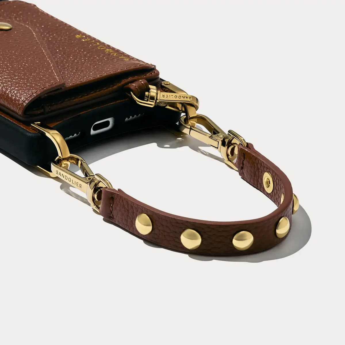 Annie Wristlet - Cognac/Gold