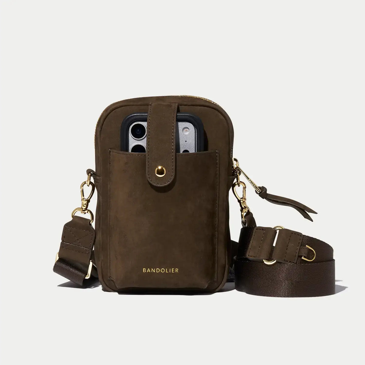 Dillon Bag - Chocolate Suede/Gold