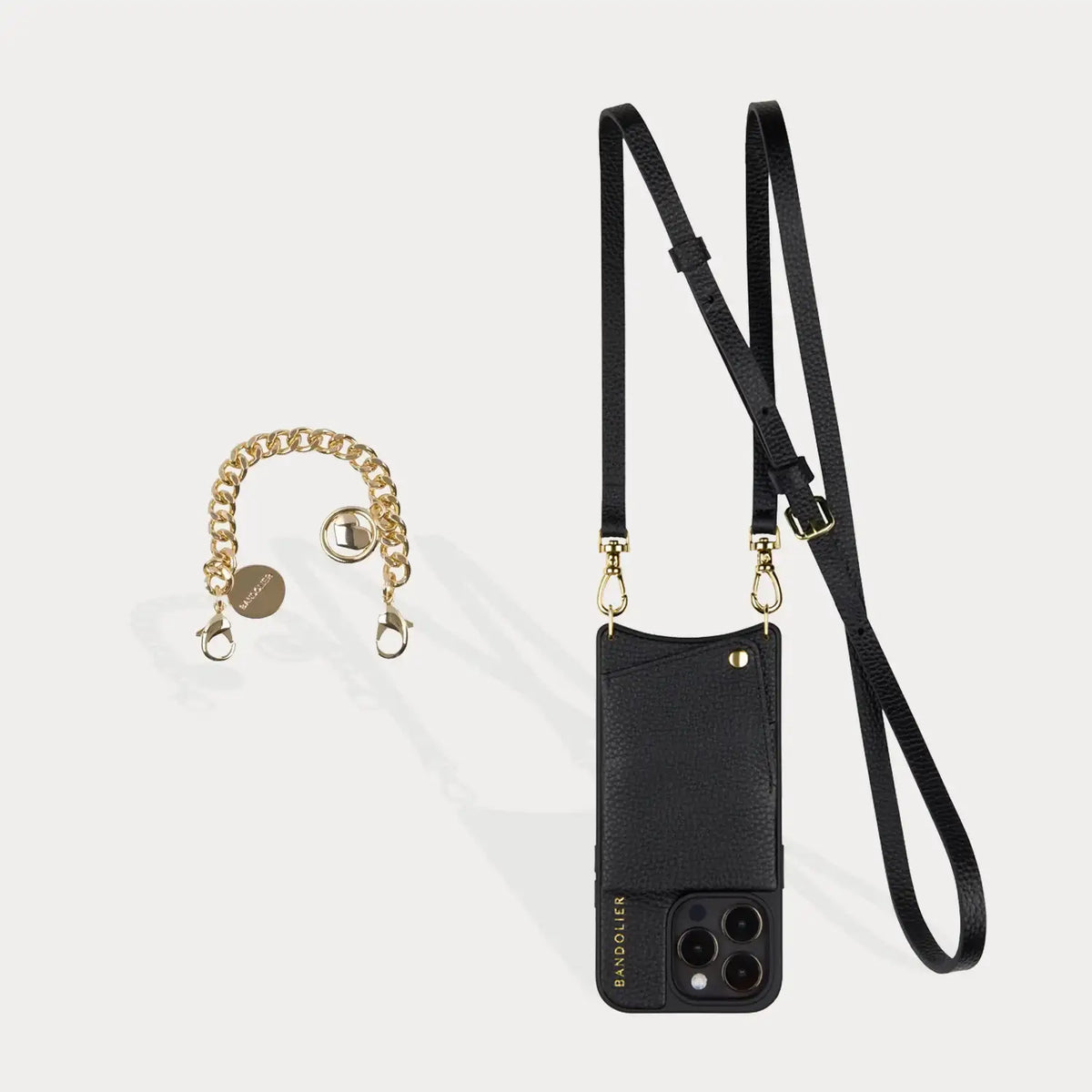 Emma + Charm Wristlet Set - Black/Gold