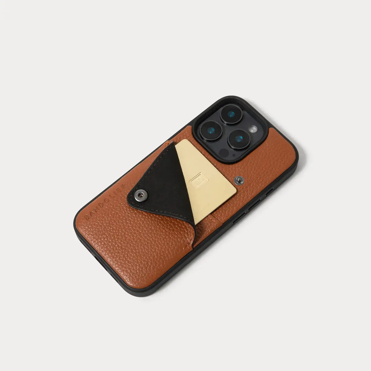 Alex Pebble Leather Wallet Phone Case (no D-rings) - Sienna/Pewter