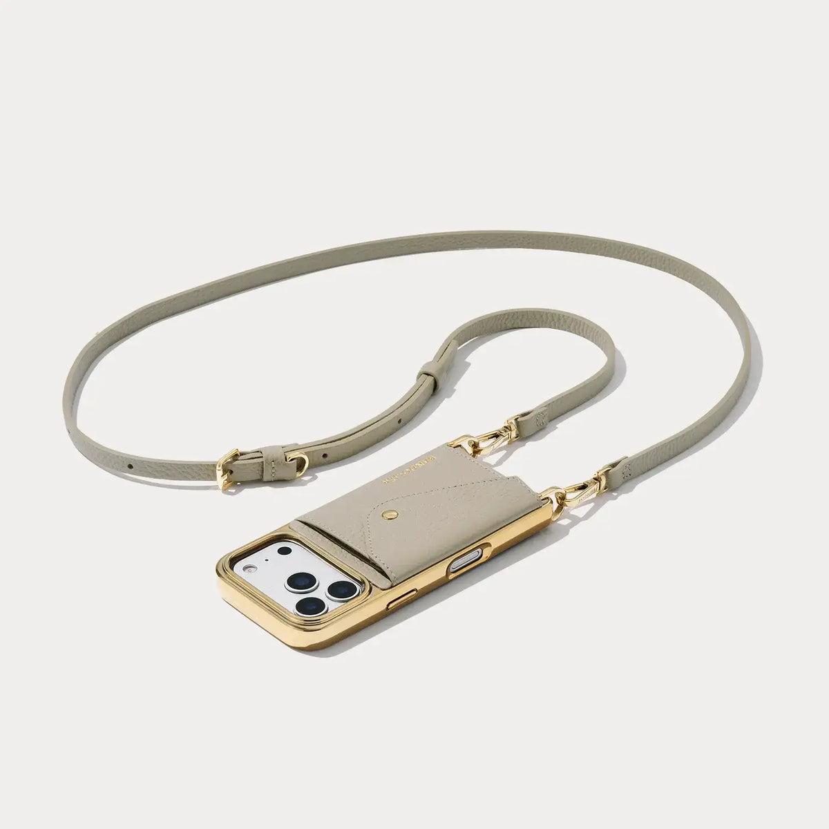 Donna Chrome Crossbody Phone Case - Stone/Chrome Gold