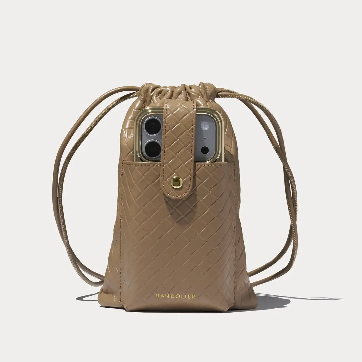 Dillon Pouchette - Latte Woven/Gold