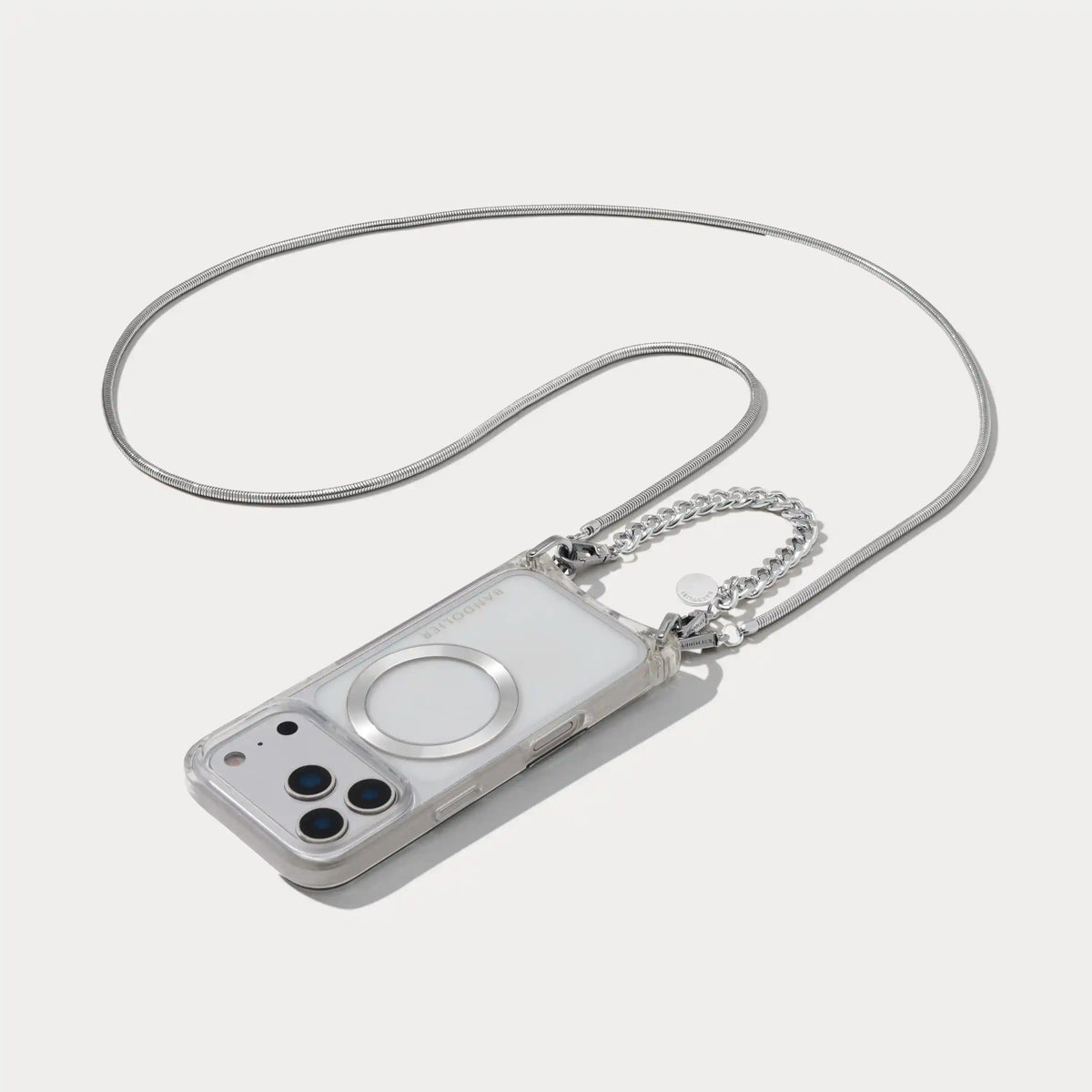 Palmer Magnet Duet Crossbody Phone Case - Clear/Silver