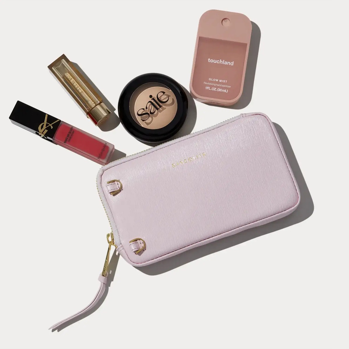 Expanded Zip Pouch - Pink Wave/Gold