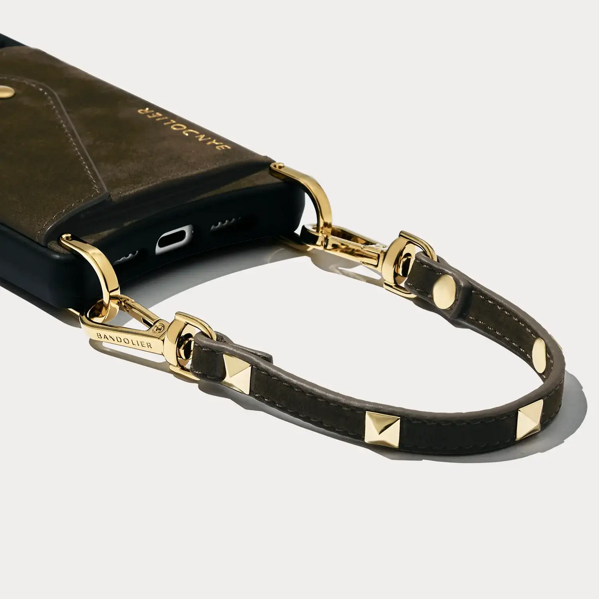 Sarah Wristlet - Chocolate Suede/Gold
