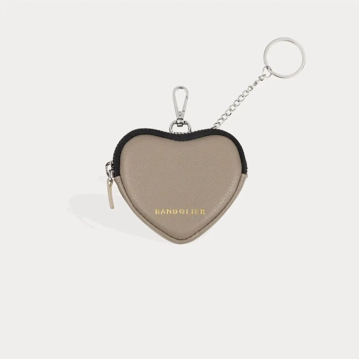 Mini Heart Pouch - Greige/Silver