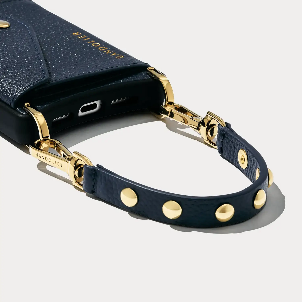 Annie Wristlet - Navy/Gold