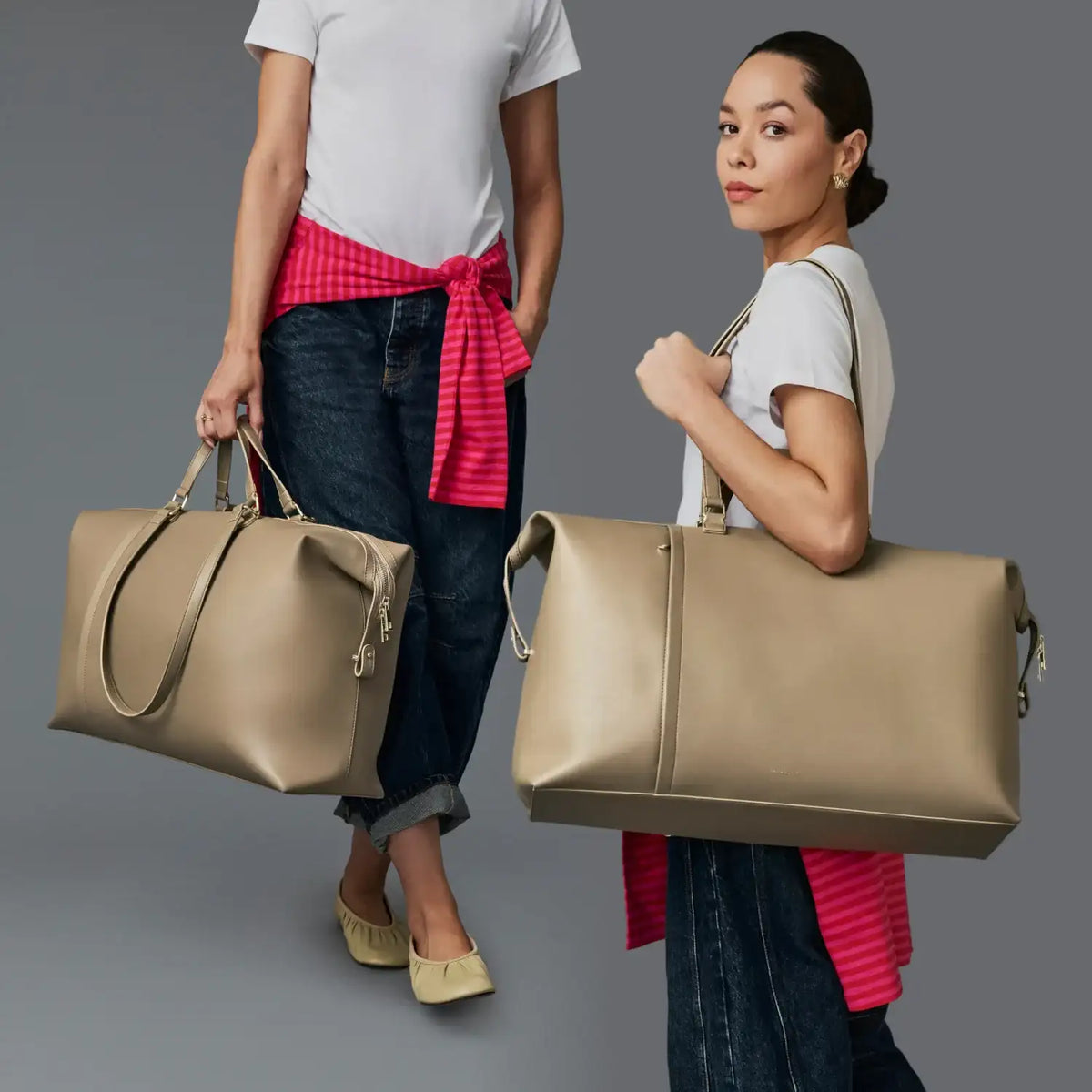 Weekender Bag - Khaki/Gold