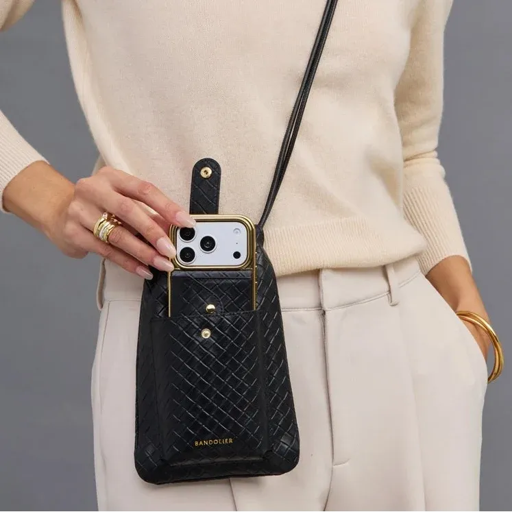 Dillon Pouchette - Black Woven/Gold