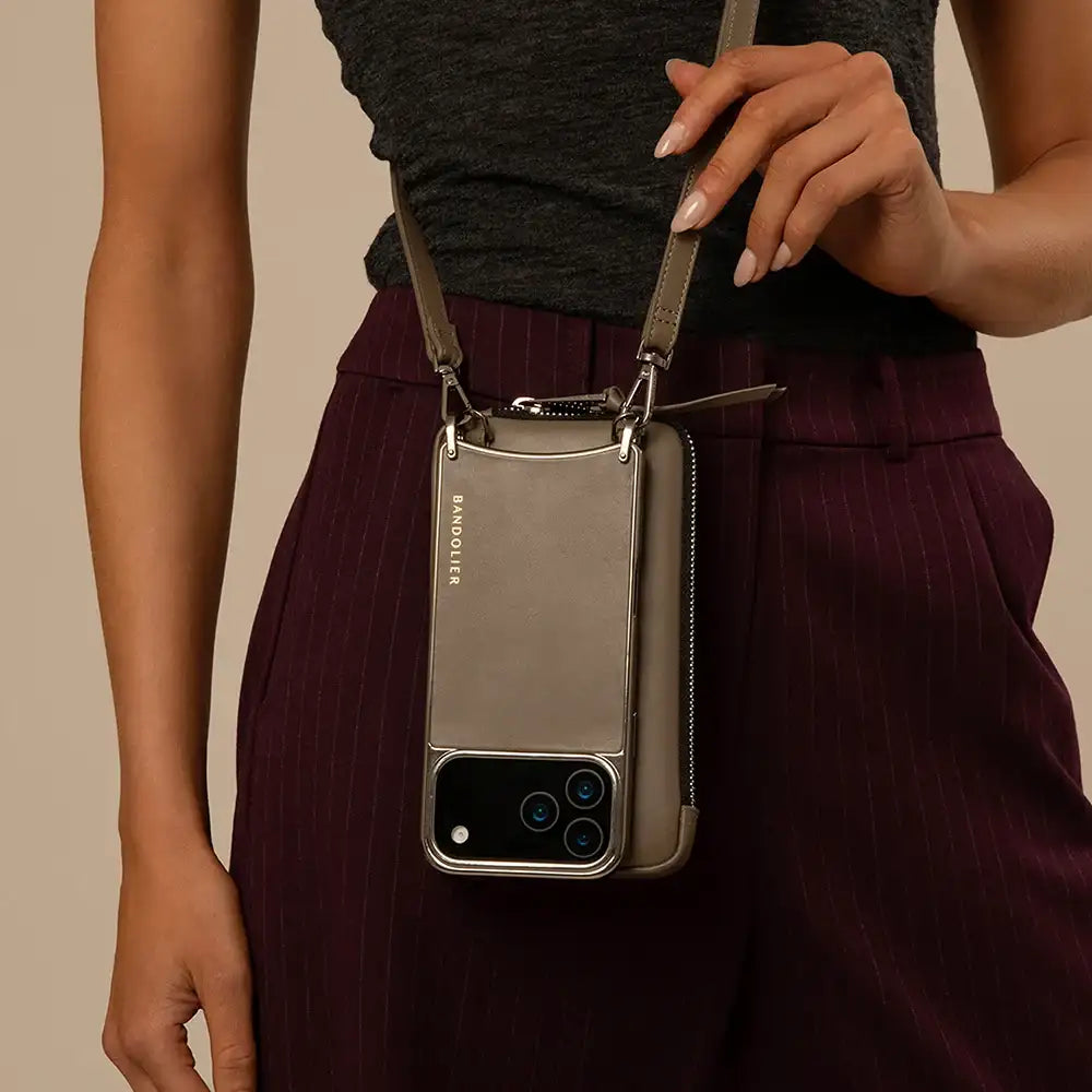 Expanded Zip Pouch - Warm Gray/Antique Silver