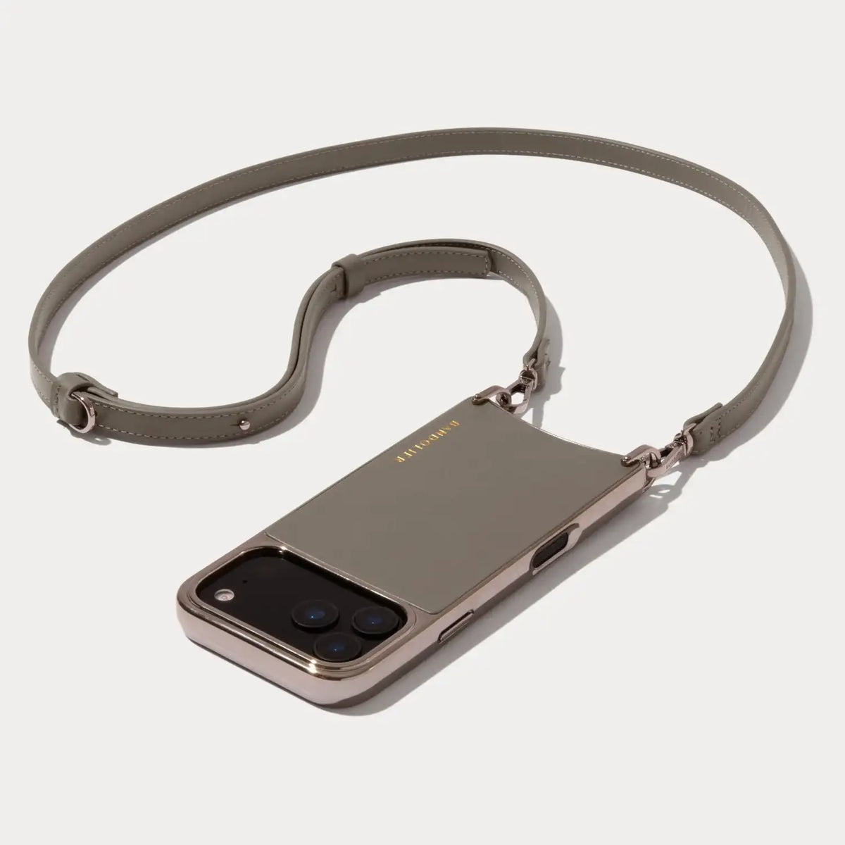Rayna Chrome Crossbody Phone Case - Warm Gray/Antique Silver