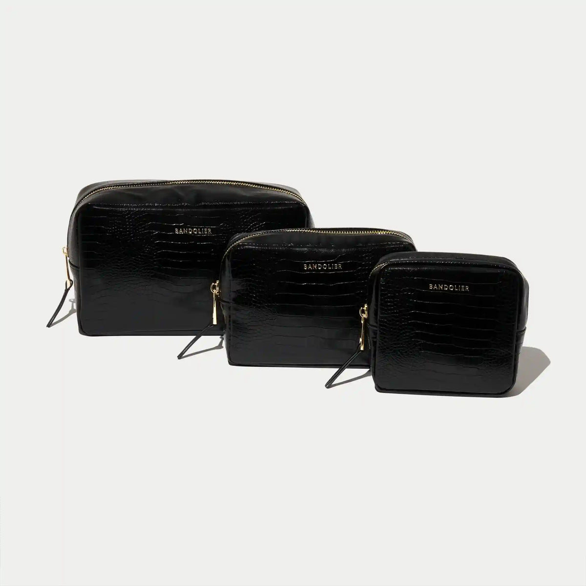 Toiletry Trio Nesting Bags - Black/Gold