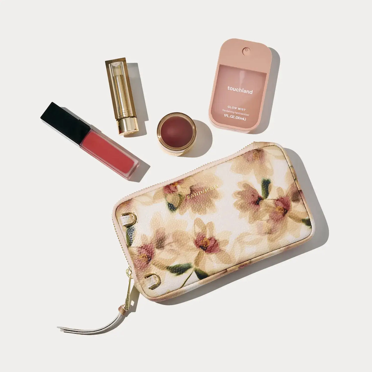 Expanded Zip Pouch - Shadow Floral/Gold