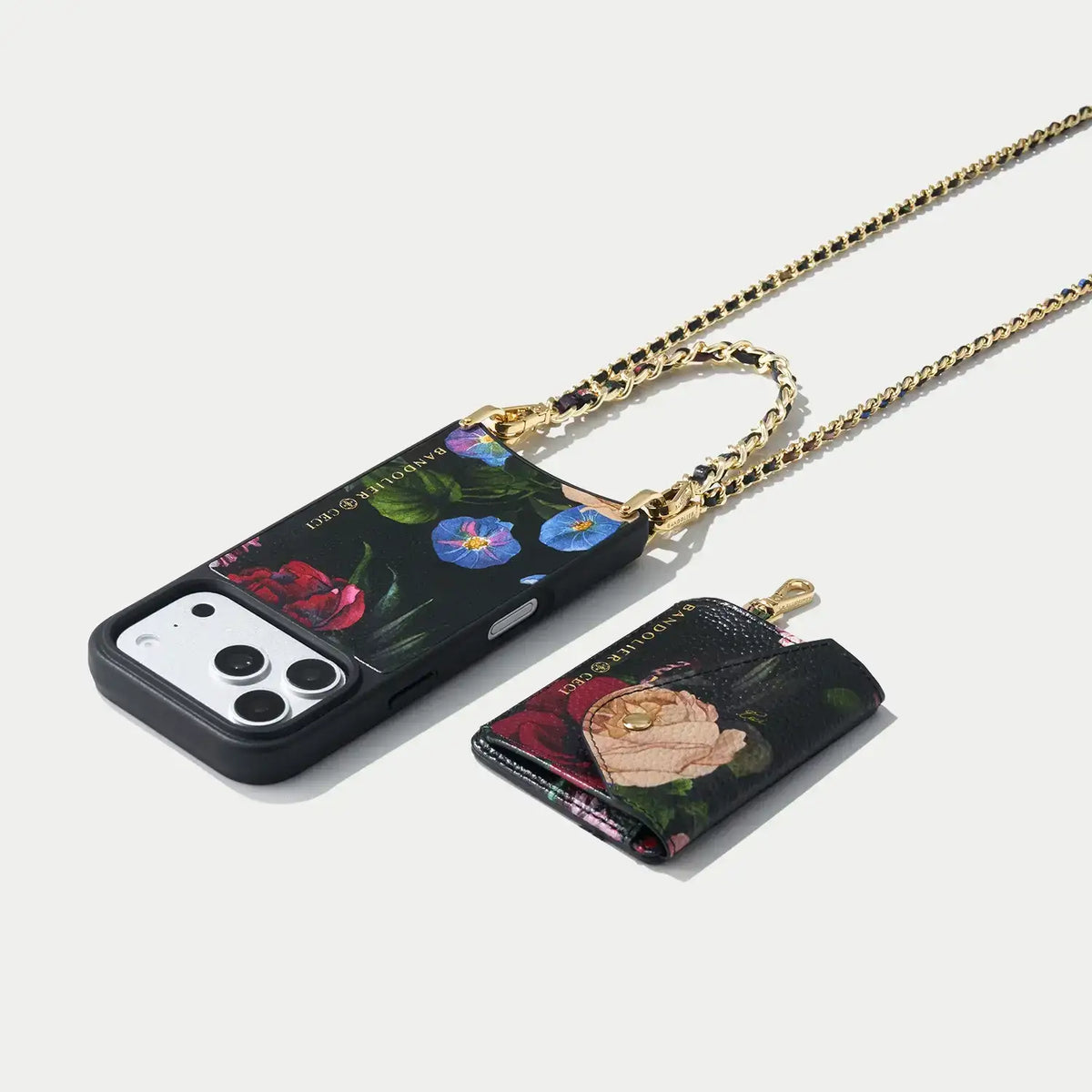 Rae Magnet Duet Wallet Crossbody Phone Case - Ceci Midnight Garden/Gold