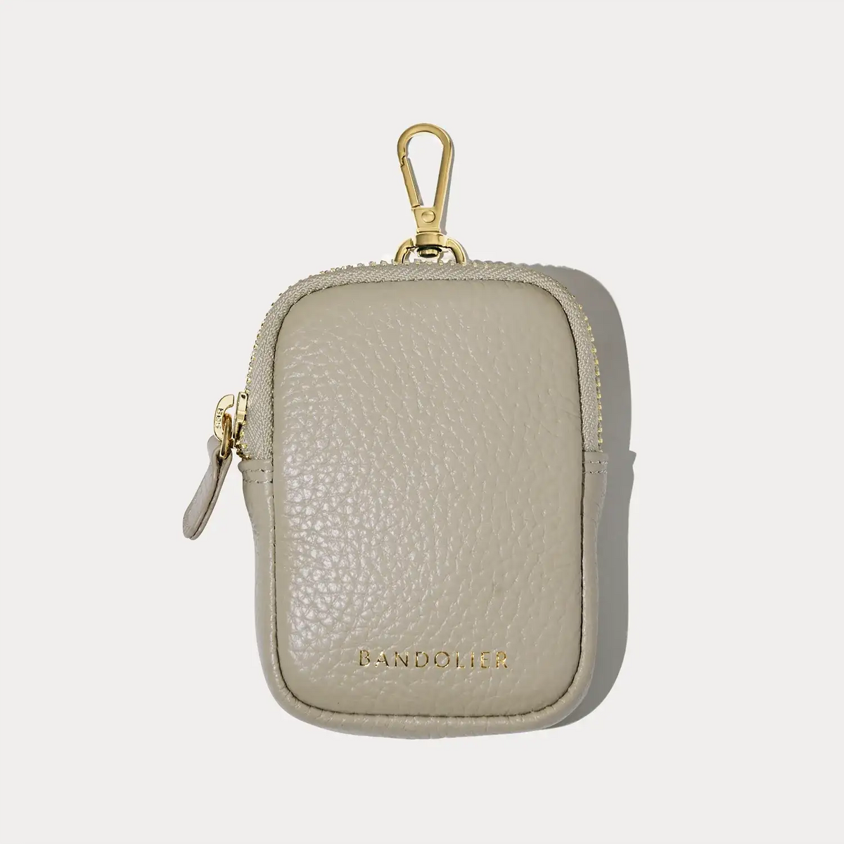 Mini Zip Clip-On Pouch - Stone/Gold