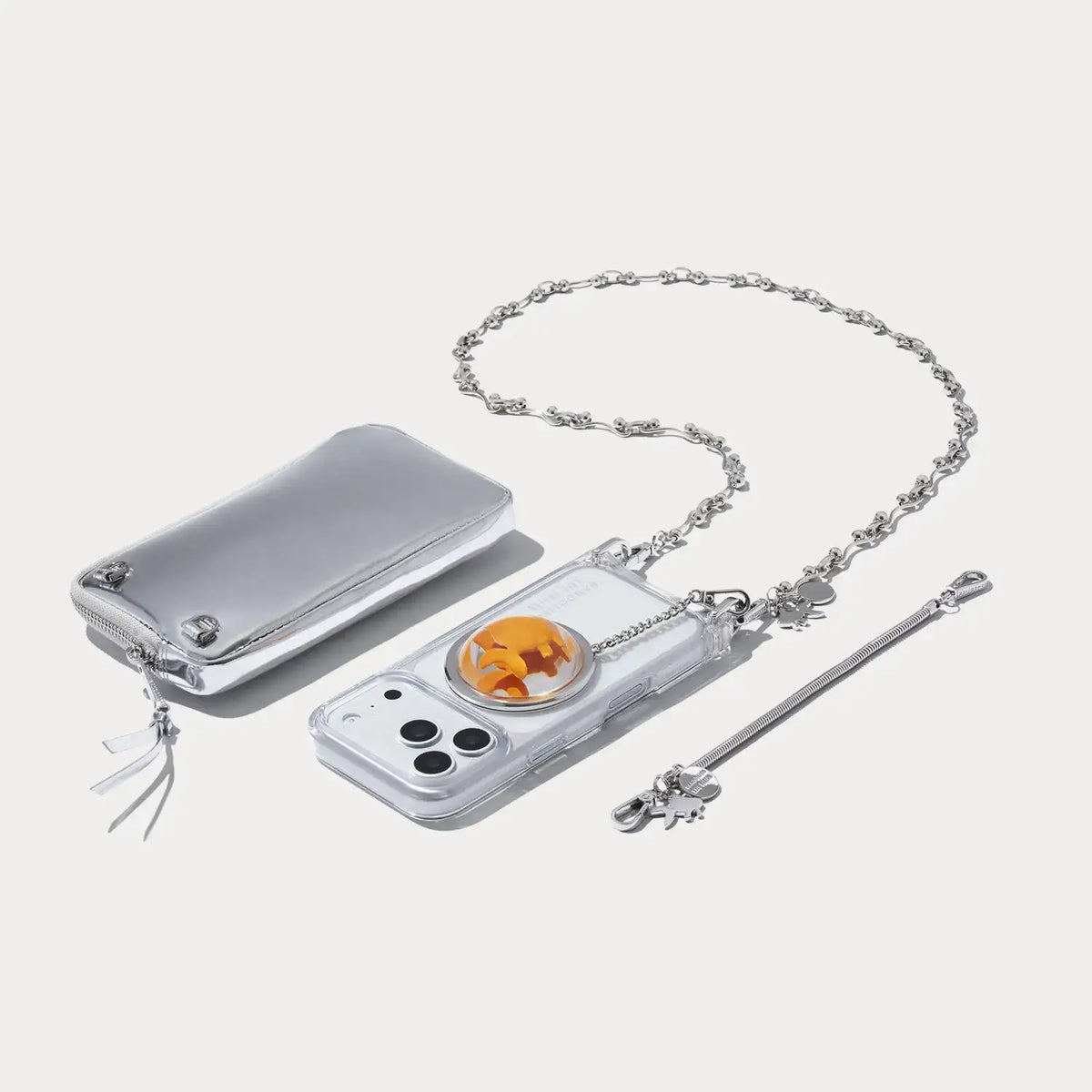 The Goldie Duet Pouch Set - Clear/Silver