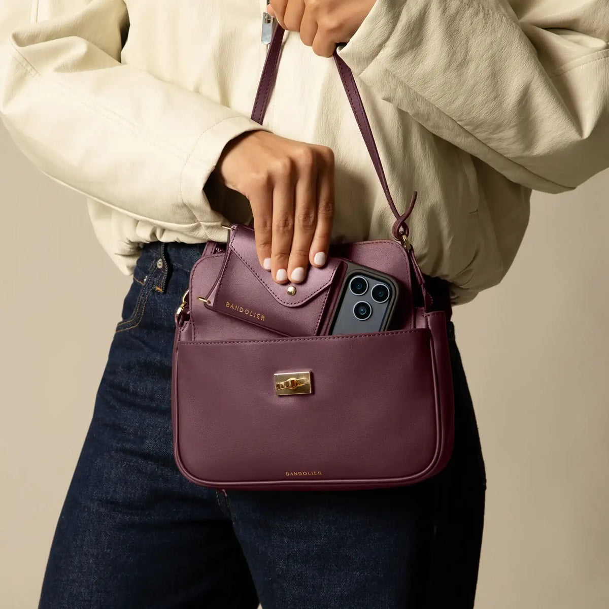 Taylor Bag - Wine/Gold
