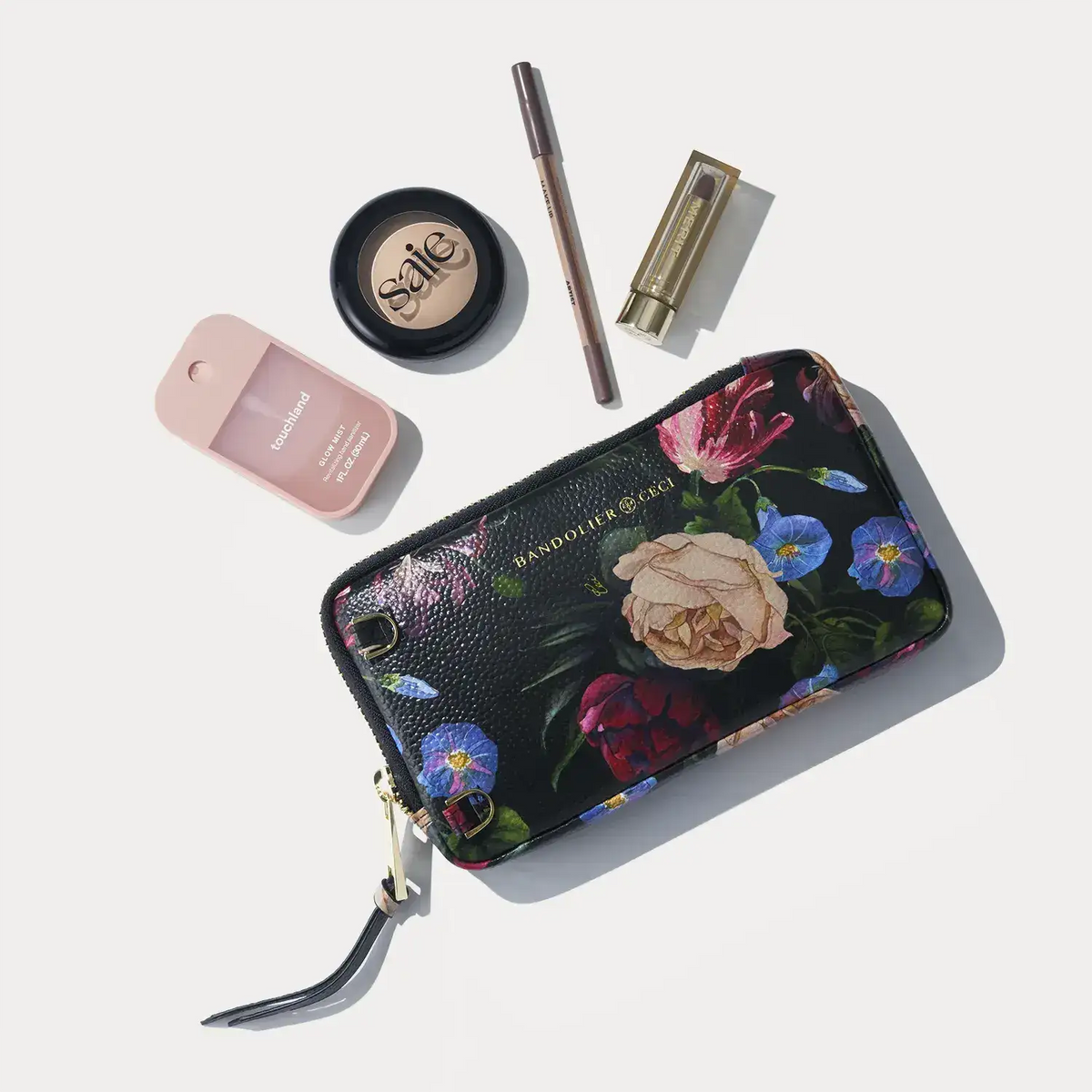 Expanded Zip Pouch - Ceci Midnight Garden/Gold