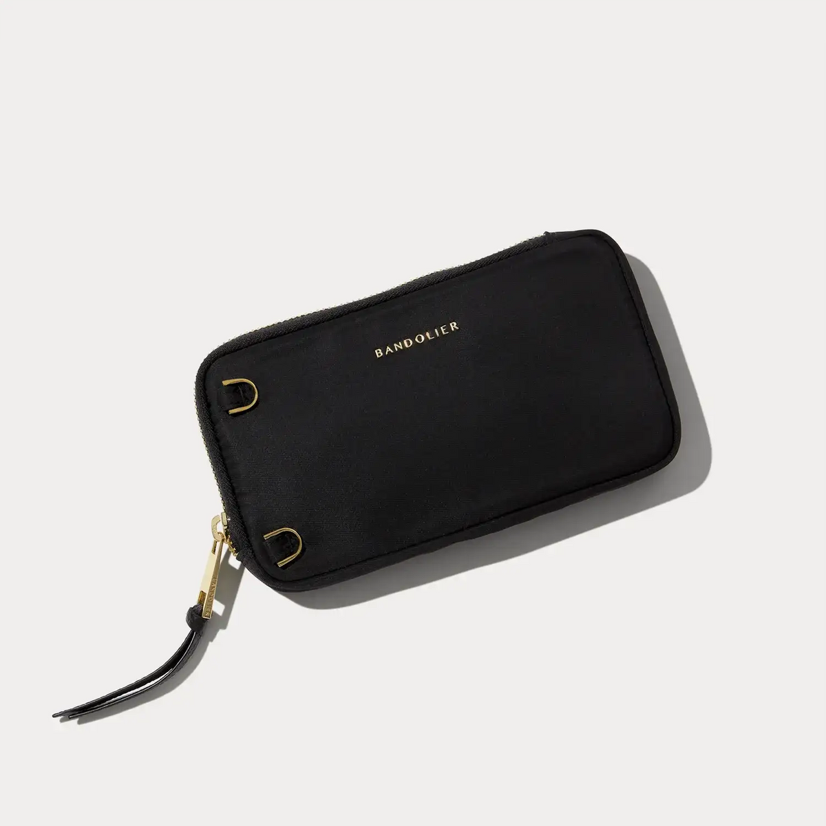 Nylon Expanded Zip Pouch - Black/Gold