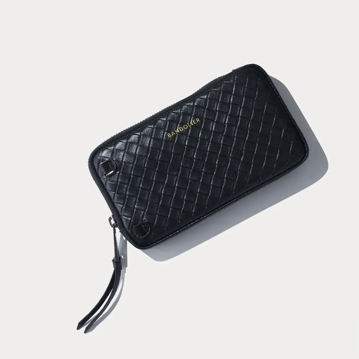 Expanded Zip Pouch - Black Woven/Pewter