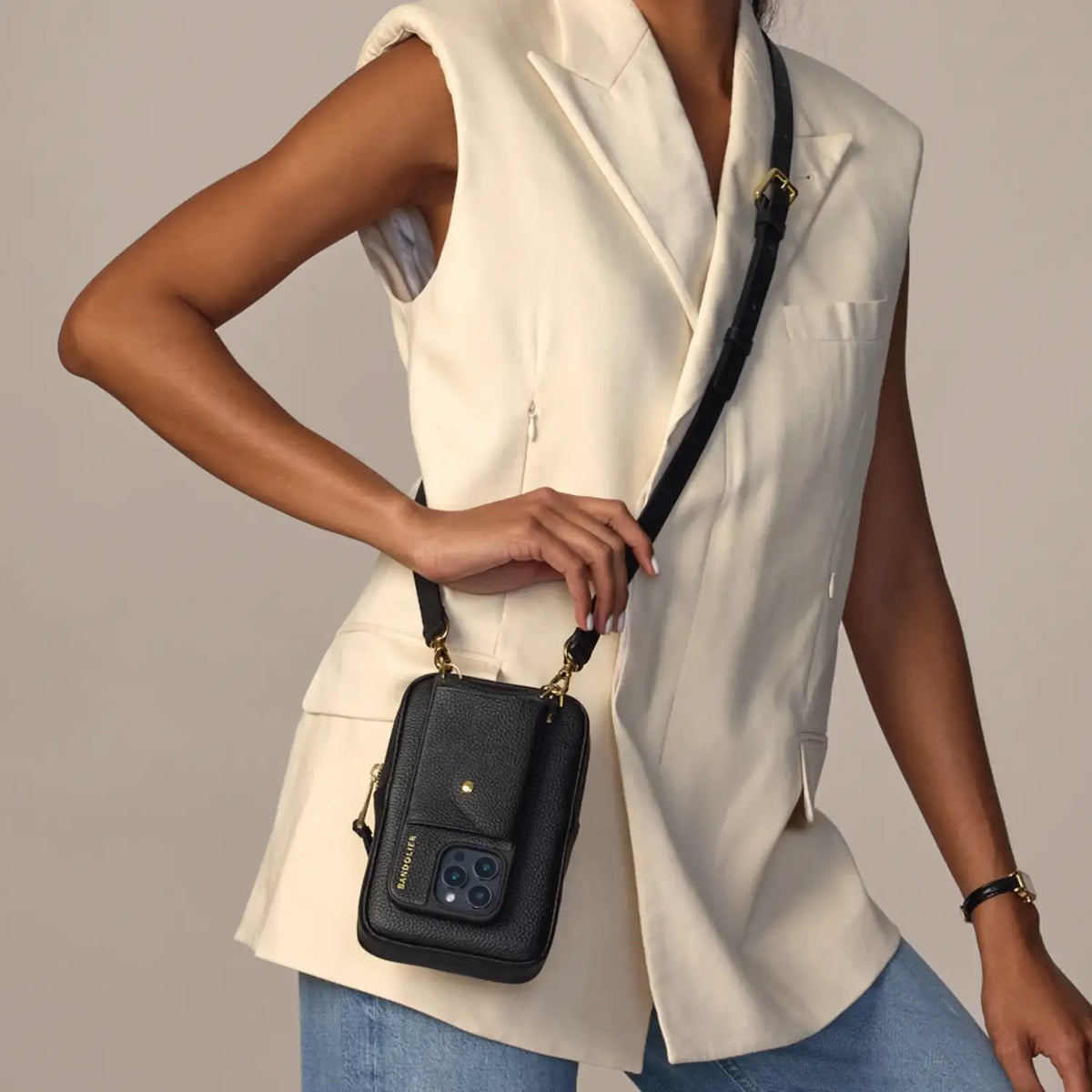 Large Expanded Pouch Set - Black/Gold