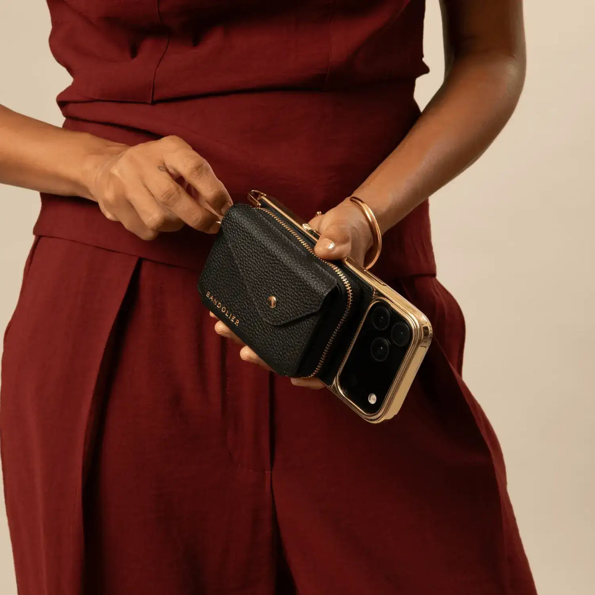 Add-On Mirror Magnet Wallet - Black/Gold