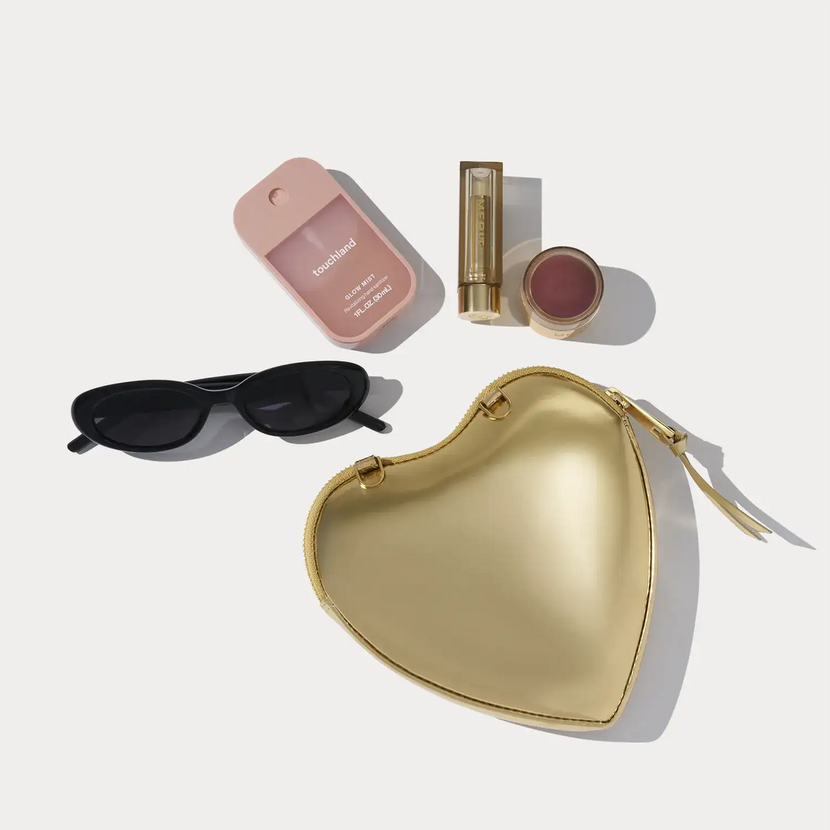 Expanded Heart Pouch - Gold Patent/Gold