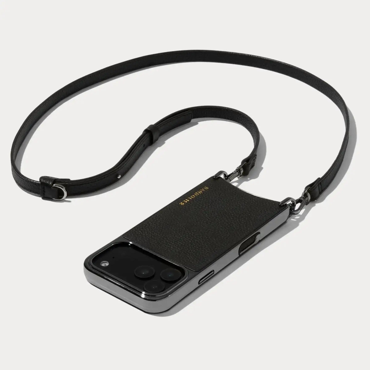 Rayna Chrome Crossbody Phone Case - Black/Pewter