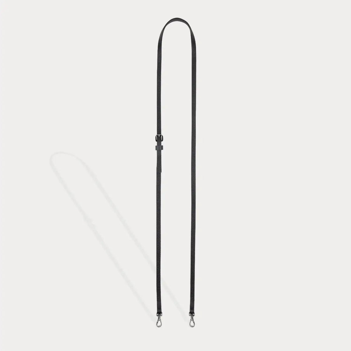 Emma Pebble Leather Adjustable Strap - Black/Pewter