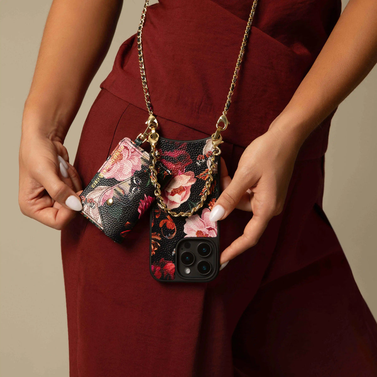 Rae Magnet Duet Wallet Crossbody Phone Case - Ceci Noir/Gold